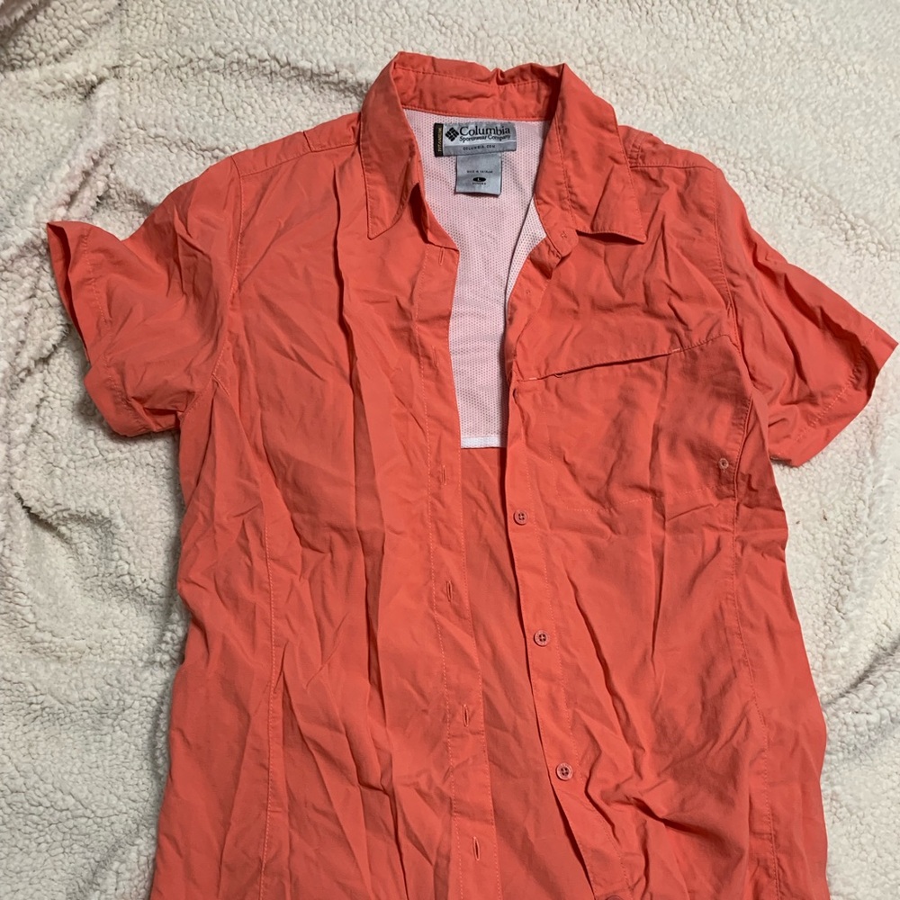 Peach Columbia fishing shirt
